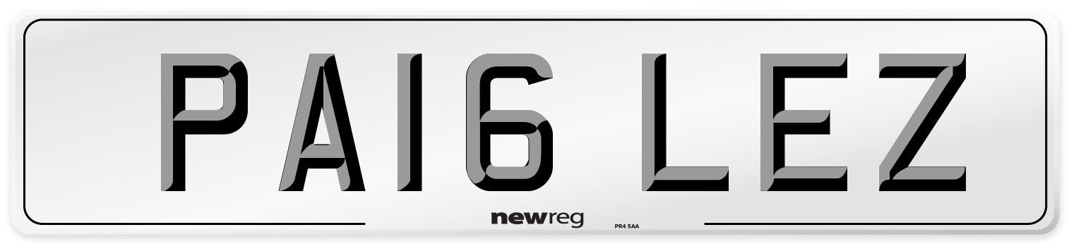 PA16 LEZ Number Plate from New Reg
